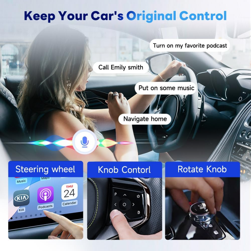 Vezeték nélküli Carplay / Android Auto Adapter Carlinkit HD2CP Pro, Fekete-3