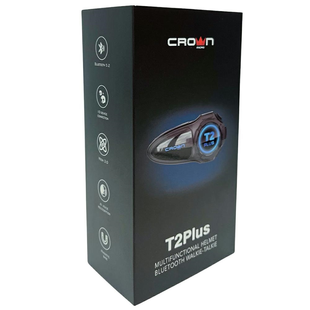 Crown C200 Mesh Bluetooth motoros intercom fekete-3