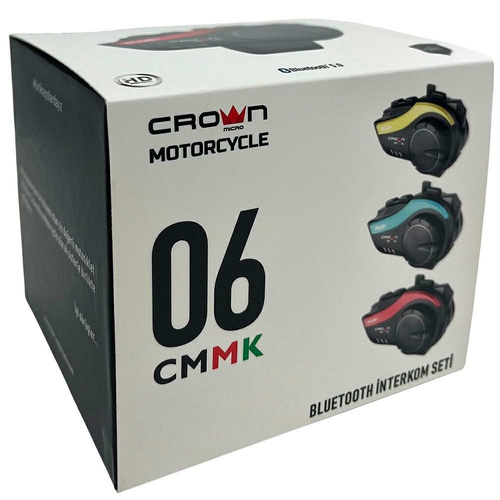 Crown CMMK-06 Bluetooth 5.0 motorkerékpár interkom fekete-2