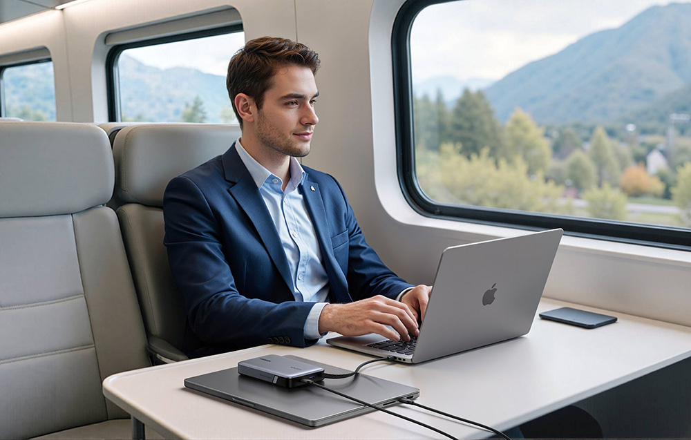 UGREEN PB551 Power Bank, 20000 mAh, 145W, retractable cable-9