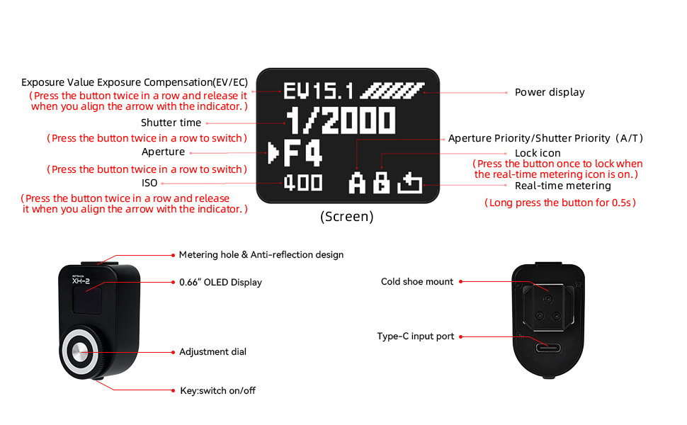 AstrHori XH-2 fénymérő (ezüst)-1