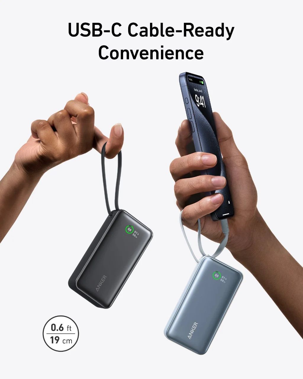 Powerbank Anker Nano, 10000mAh, 30W, QC + PD, Fekete A1259G11-2