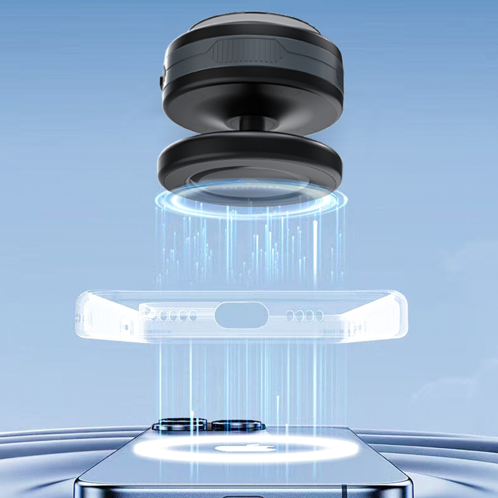 Dudao F24MAX autós telefontartó 15W vezetéknélküli töltéssel, MagSafe kompatibilis, automata tapadókoronggal - fekete-5