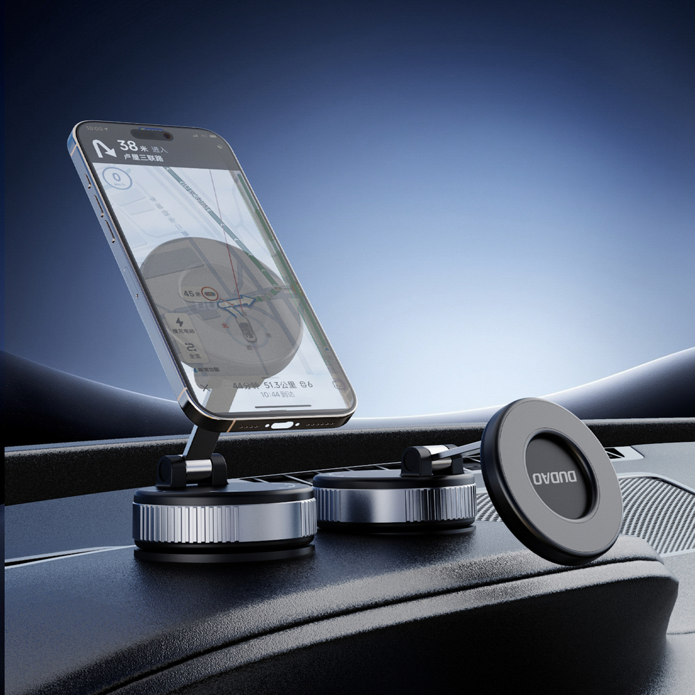 Dudao F24PRO MagSafe Kompatibilis Autós Tartó Szélvédőre vagy Műszerfalra Tapadókoronggal - Fekete-1