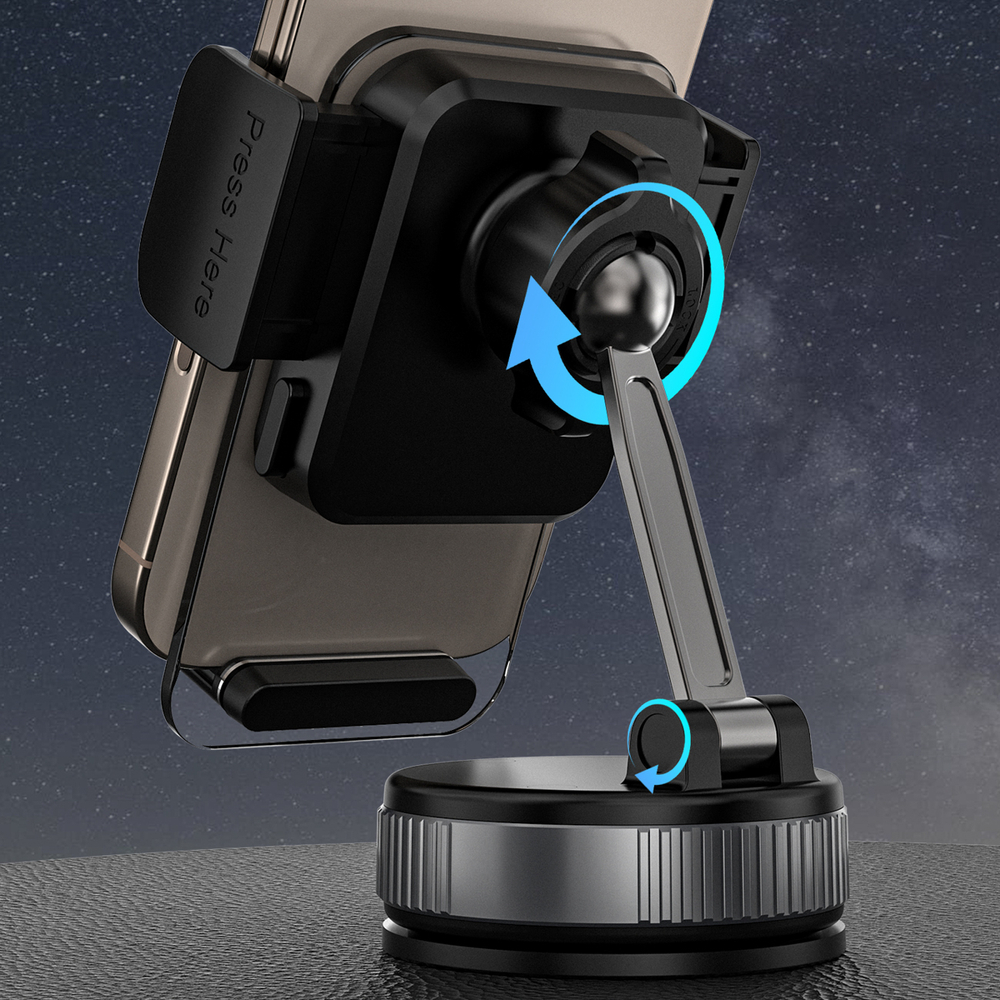 Dudao F24PLUS műszerfalra erősíthető autós telefontartó tapadókoronggal - Fekete-5