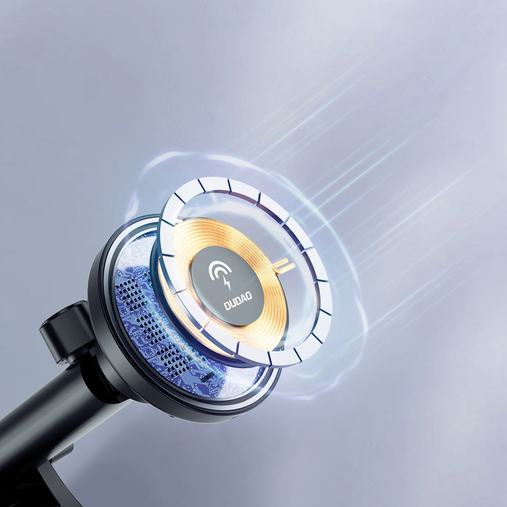 Dudao F12MAX+ autós tartó 15W vezeték nélküli töltővel, Magsafe kompatibilis - Fekete-8