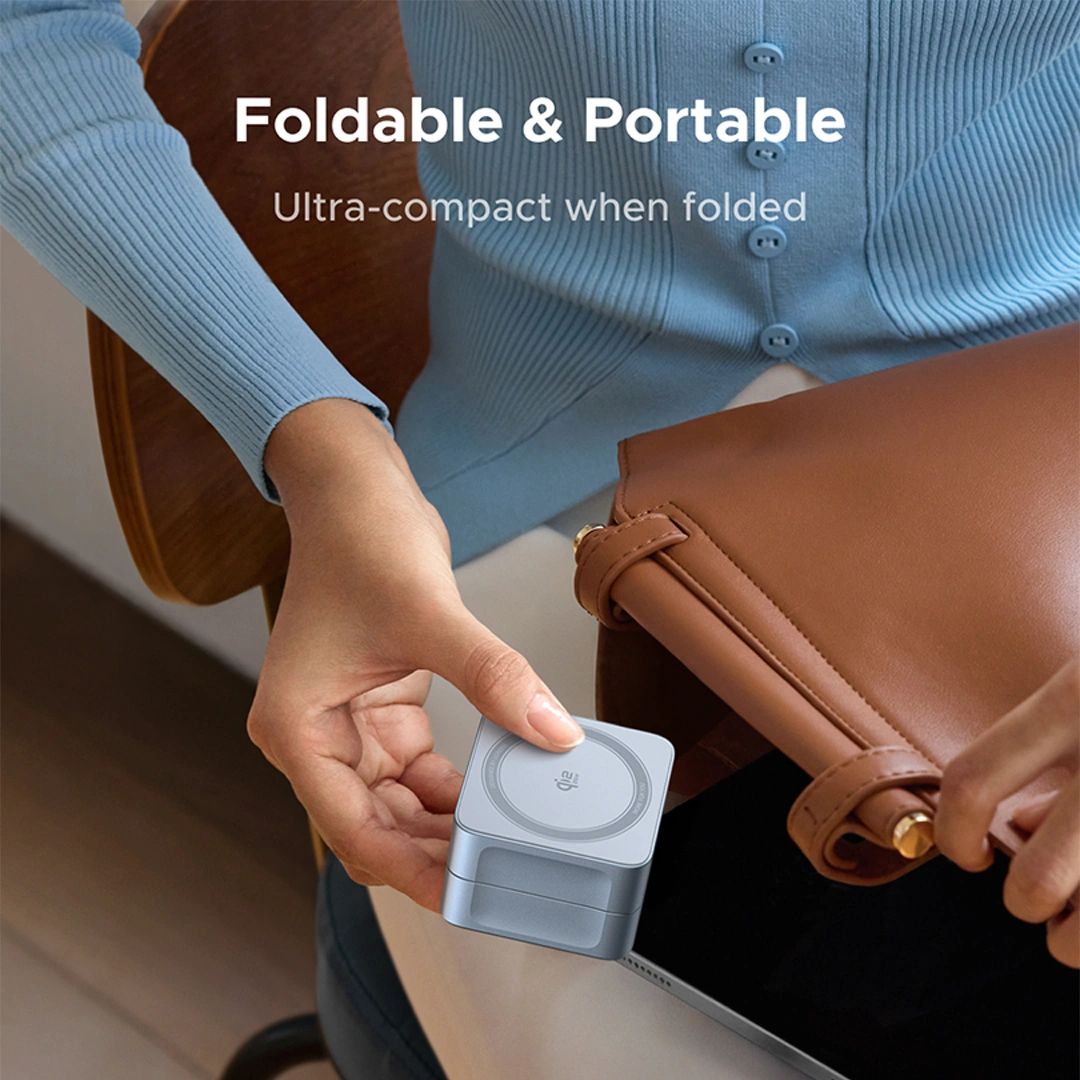 UGREEN W752 2in1 vezeték nélküli töltő állomás, 35W, 3A, 1 x USB-C, kék-1