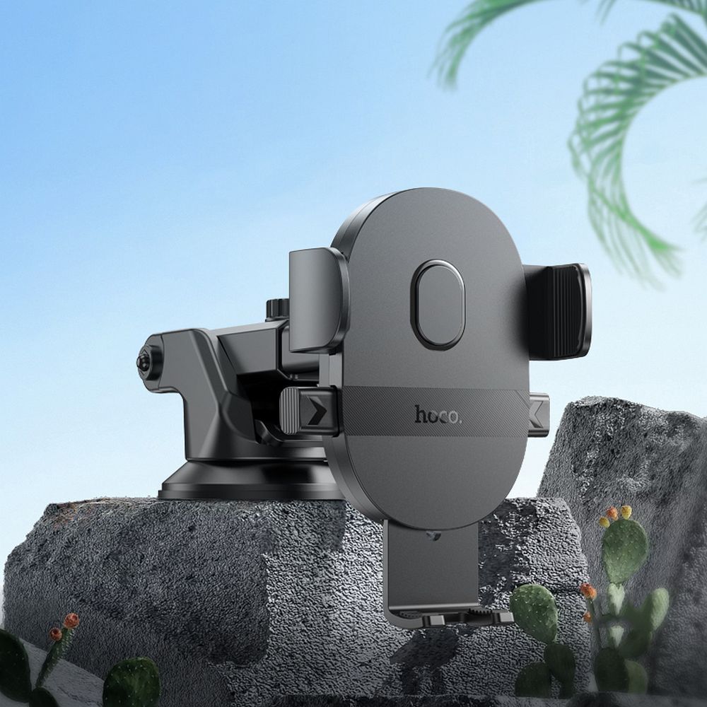 Hoco műszerfalra vagy szélvédőre rögzíthető autós telefontartó H19 fekete-6