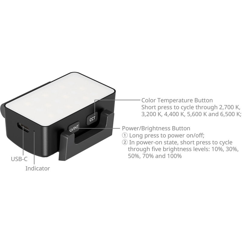 Smallrig 5745 RGBWW LED Video Light for DJI Osmo Pocket 3-1