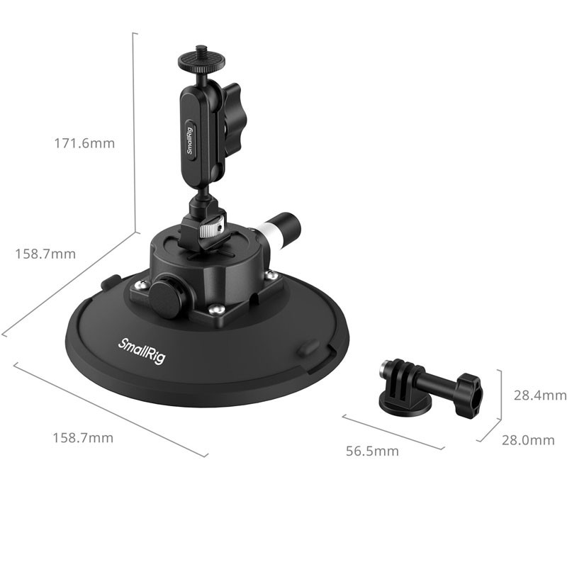 Smallrig 5856 15 cm Suction Cup Mount for Action Cameras-2