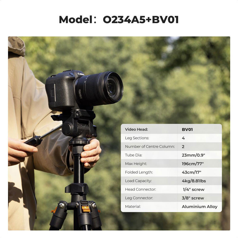 K&F Concept O234A0 állvány BV01 gömbfejjel, telefontartóval-1