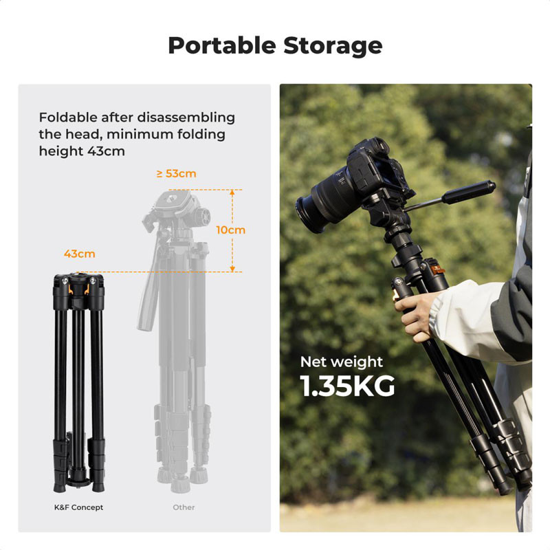 K&F Concept O234A0 állvány BV01 gömbfejjel, telefontartóval-4