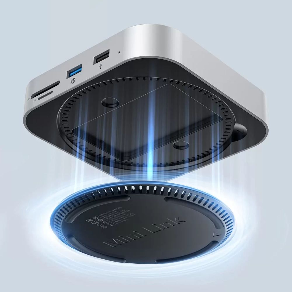 Orico MiniLink 9 az 1-ben dokkoló állomás merevlemez rekesszel - Ezüst-3