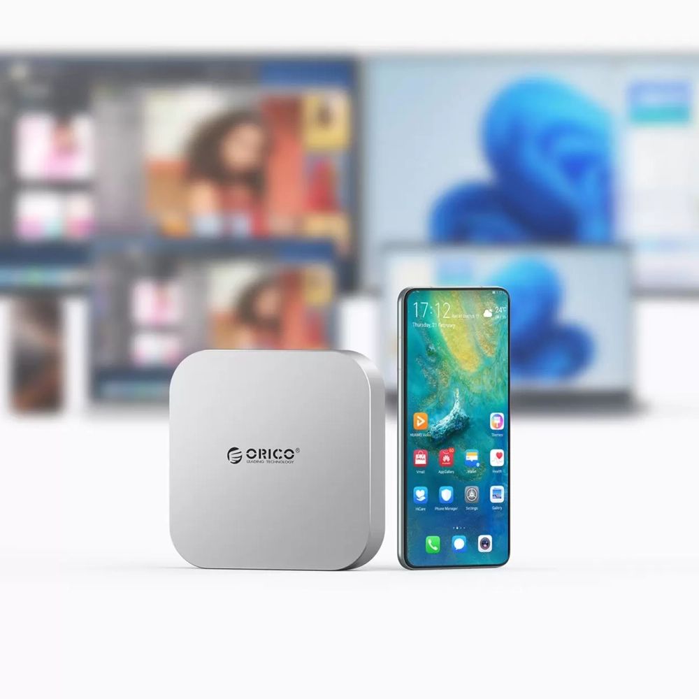 Orico MiniLink 9 az 1-ben dokkoló állomás merevlemez rekesszel - Ezüst-5