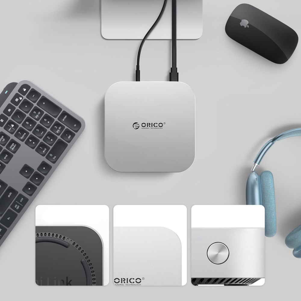 Orico MiniLink 9 az 1-ben dokkolóállomás M.2 SSD merevlemez rekesszel - ezüst-4