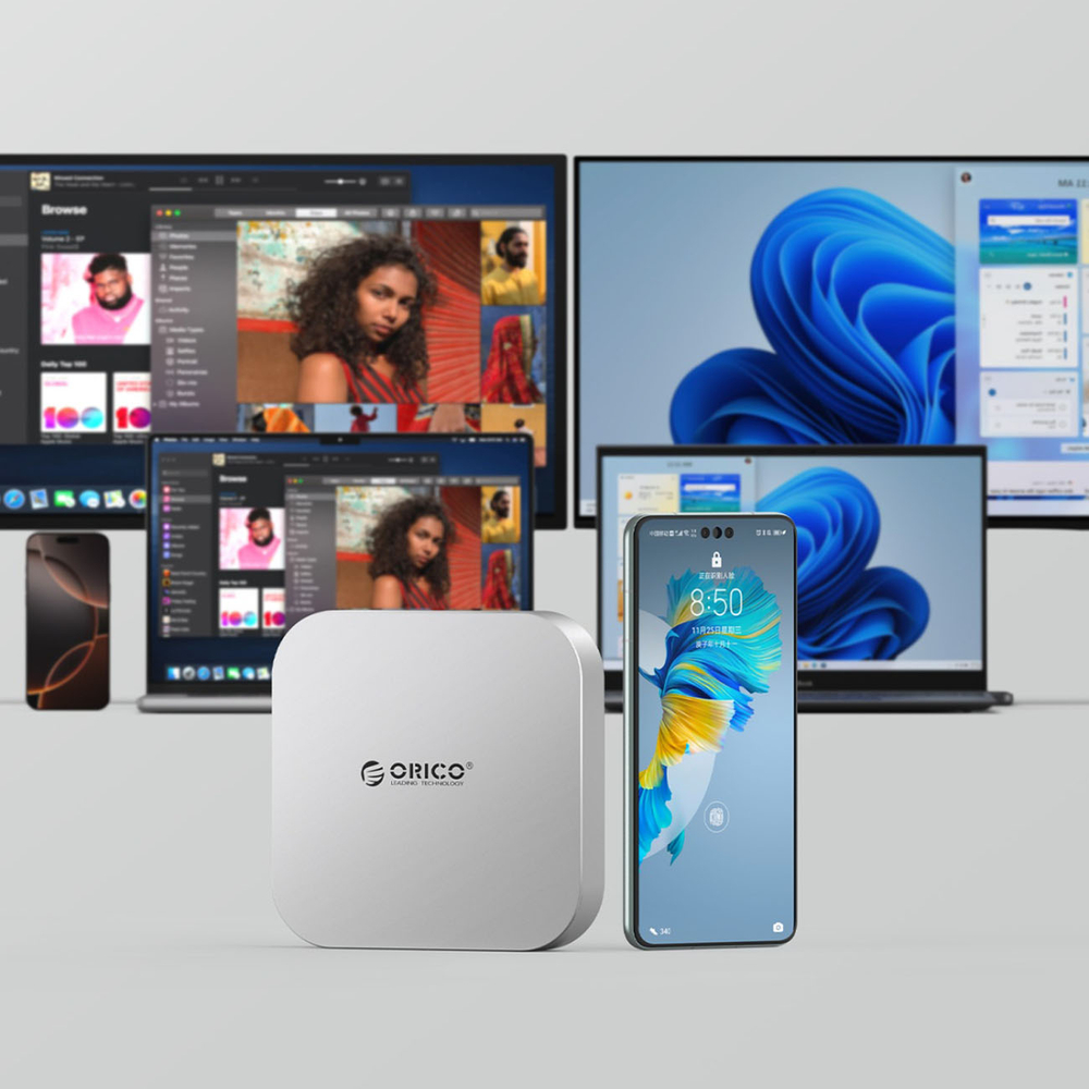 Orico MiniLink 9 az 1-ben dokkolóállomás M.2 SSD merevlemez rekesszel - ezüst-9