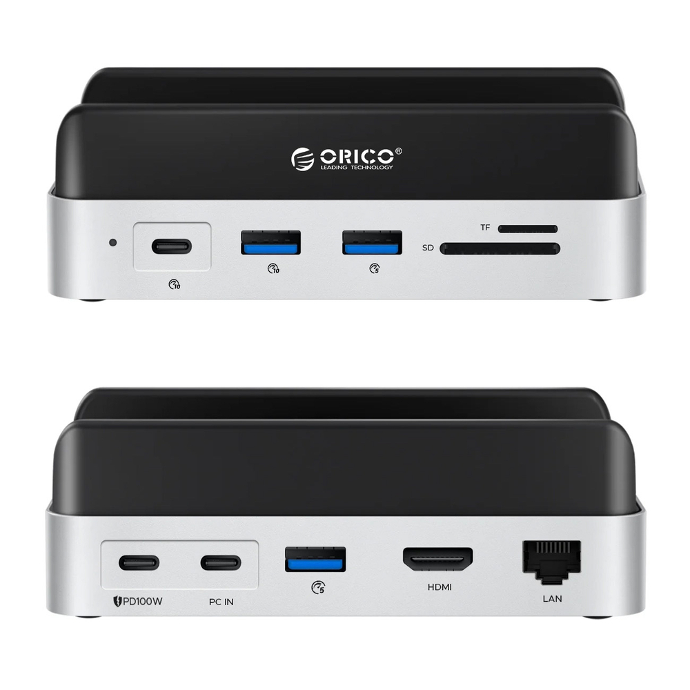 Orico MiniDock 10 az 1-ben dokkolóállomás SSD merevlemez foglalattal - Ezüst-1