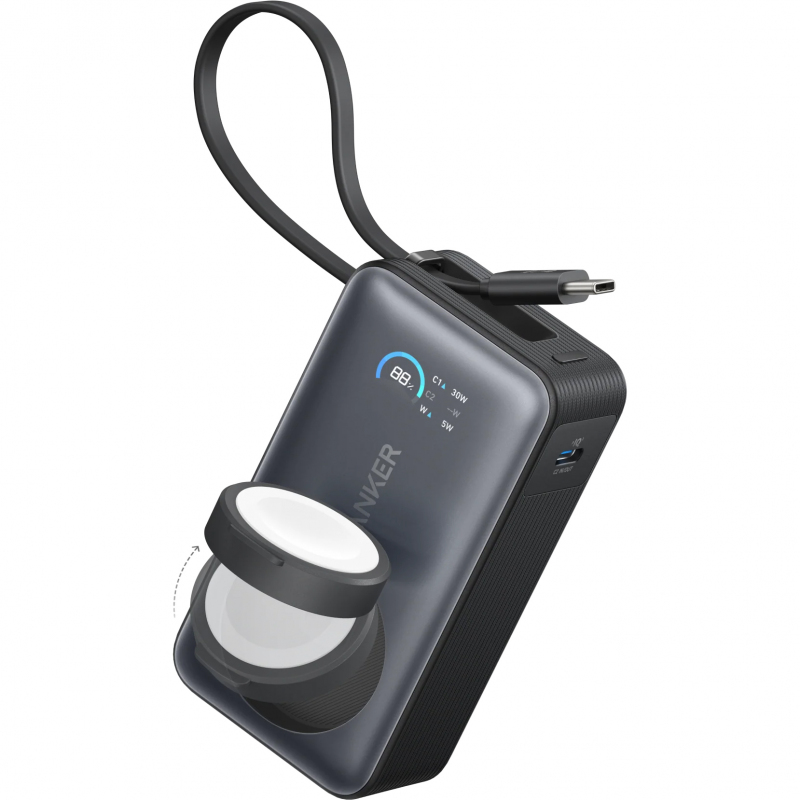 Anker MagGo powerbank, 10000mAh, 35W, PD + QI, fekete A1657H11-0