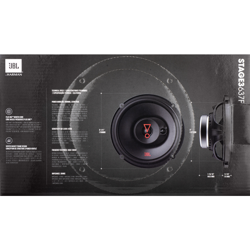 Autós Hangszóró JBL Stage3 637F, 45W RMS, 158mm, 2-Darab JBLSTAGE3637F-3