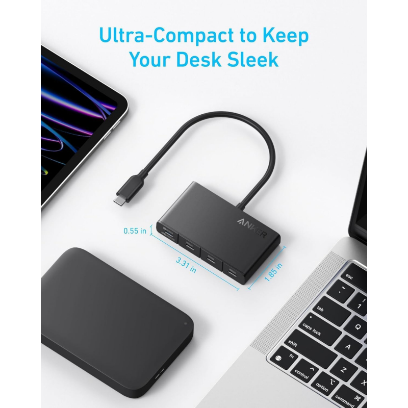 Anker USB-C Hub, 4 x USB-C, Fekete A8340GA1-3