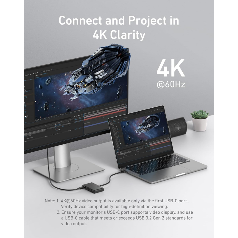 Anker USB-C Hub, 4 x USB-C, Fekete A8340GA1-6