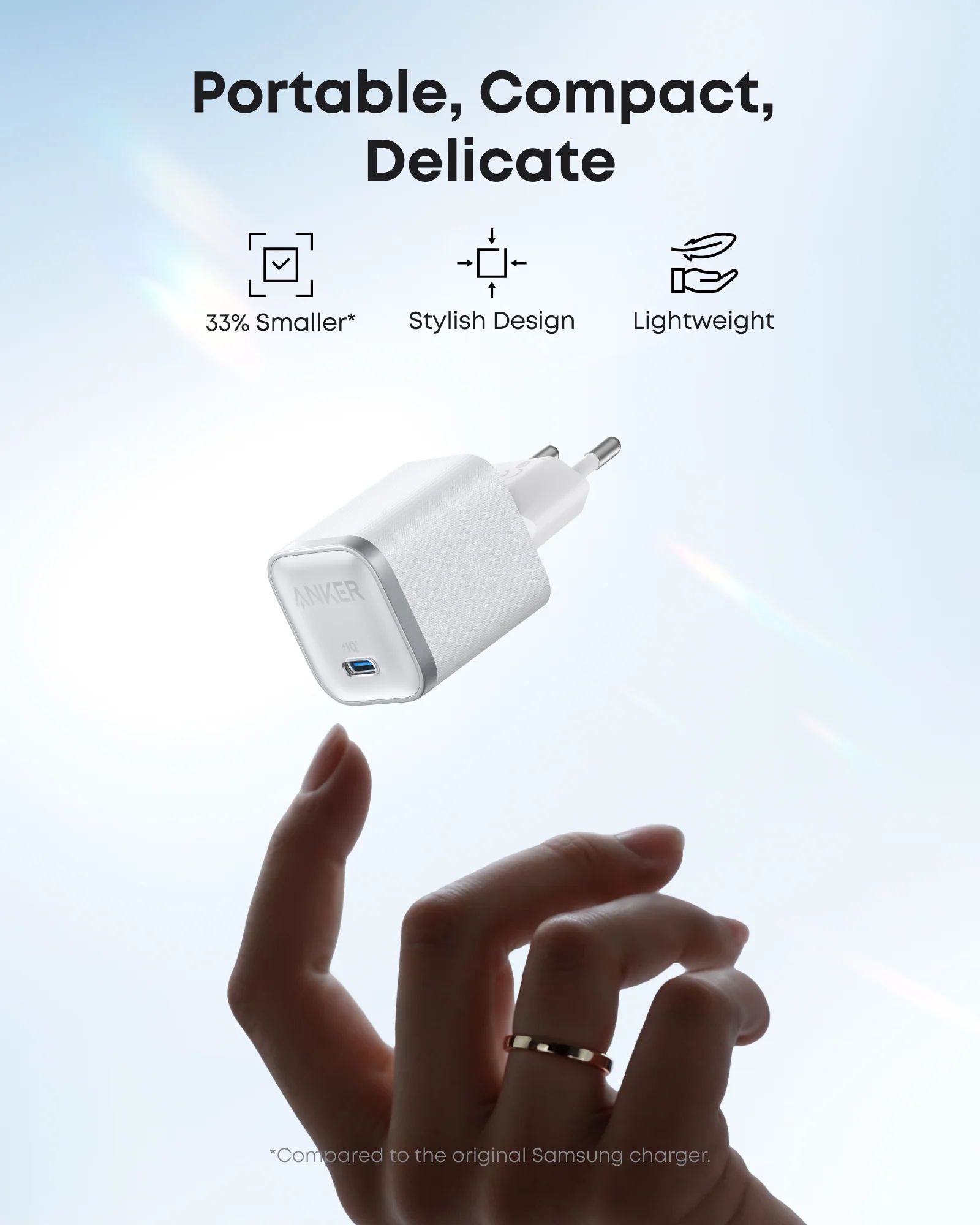 Fali Töltő Anker Nano, 45W, 3A, 1 x USB-C Fehér A2692L21-4