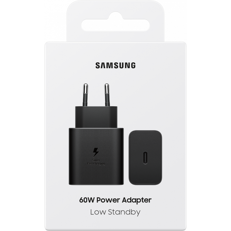 Hálózati töltő Samsung, 60W, 3A, 1 x USB-C, Fekete EP-T6010NBEGWW-3