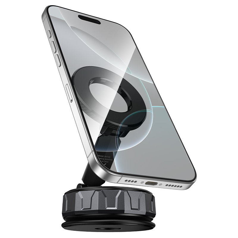 Autós tartó BH140 Gloria vákuumos, mágneses, szélvédőre fekete-1