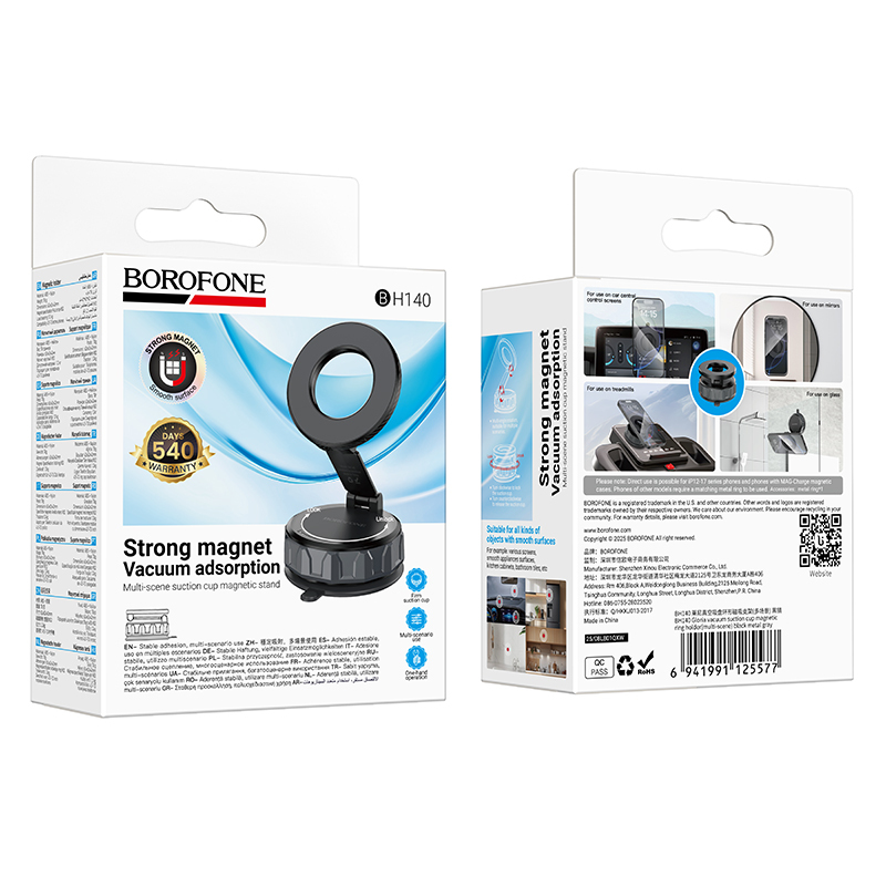 Autós tartó BH140 Gloria vákuumos, mágneses, szélvédőre fekete-8