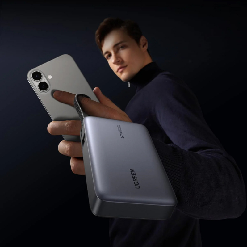 Powerbank UGREEN PB550, 20000mAh, 67W, QC + PD, Szürke-6