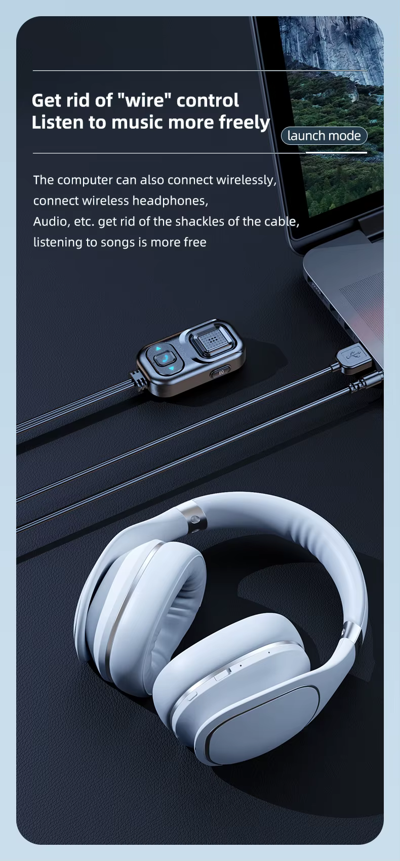 HIGI C5 Bluetooth 5.0 vezeték nélküli audió adapter, autós kihangosító és zenelejátszó funkcióval-5