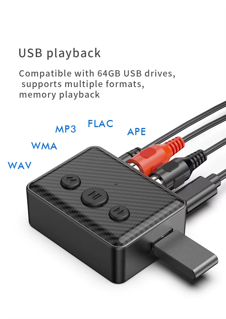 Bluetooth 5.4 R21 vezeték nélküli audió vevő, AUX csatlakozóval, autós és TV-s zenelejátszáshoz, RCA-2