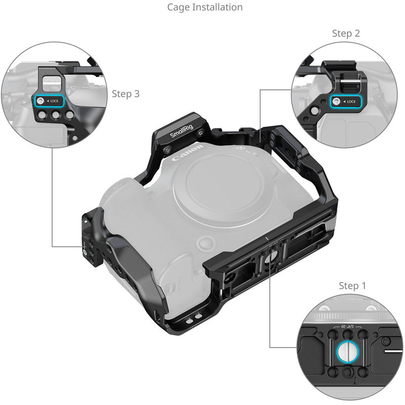 Smallrig 5954 Hawklock Quick Release Cage for Canon EOS R6 Mark III / R6 Mark II-1
