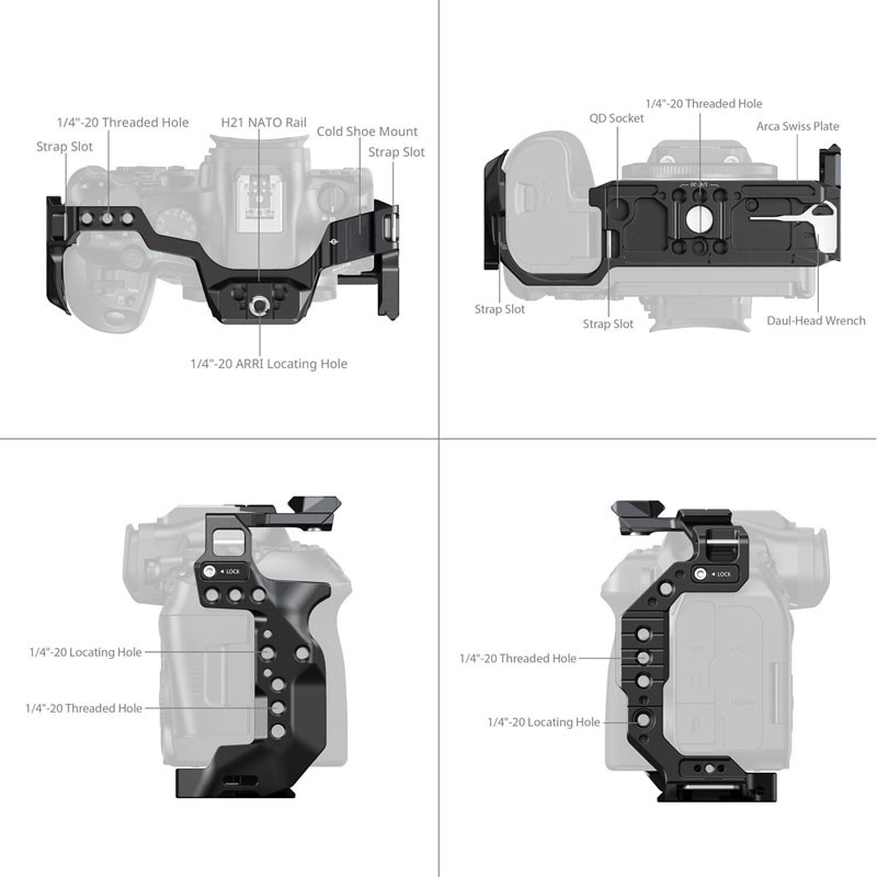 Smallrig 5954 Hawklock Quick Release Cage for Canon EOS R6 Mark III / R6 Mark II-2