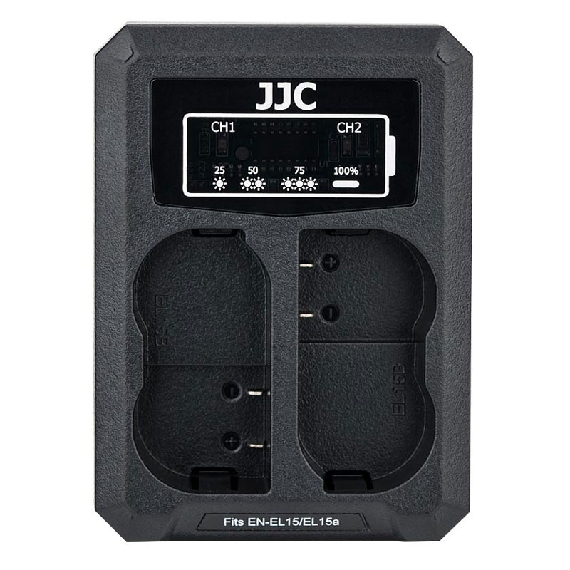 JJC DCH-EL15TC USB Dual akkumulátor töltő-0
