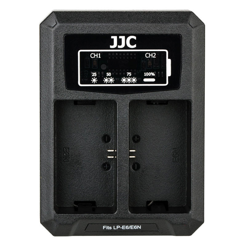 JJC DCH-E6T USB Dual akkumulátor töltő-0