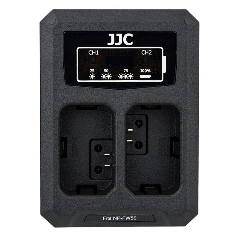 JJC DCH-FW50TC USB Dual akkumulátor töltő-0