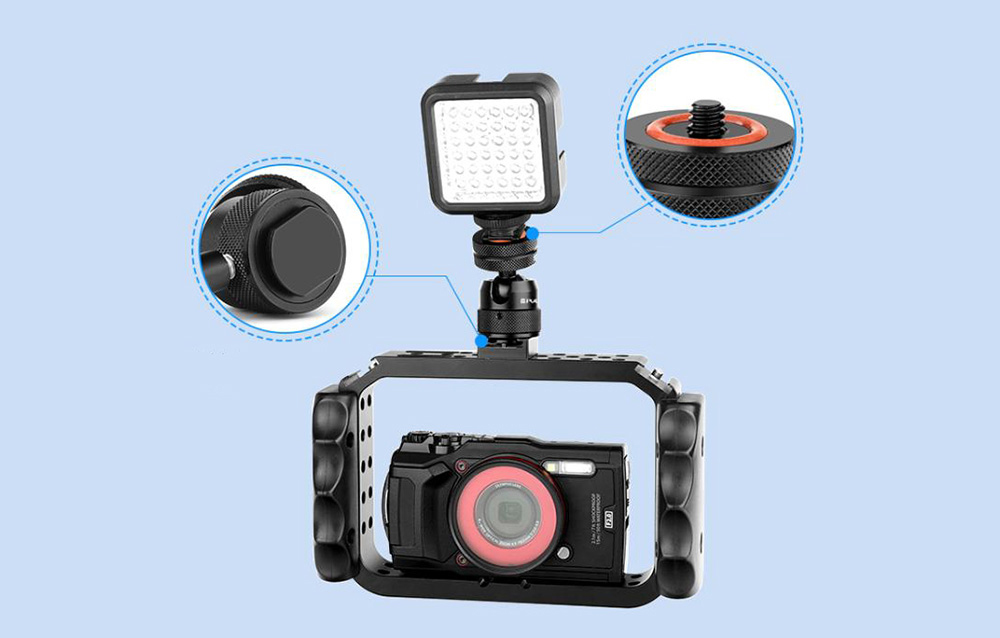 PULUZ Alumínium Mini Gömbfej Állványadapter (Fekete)-1