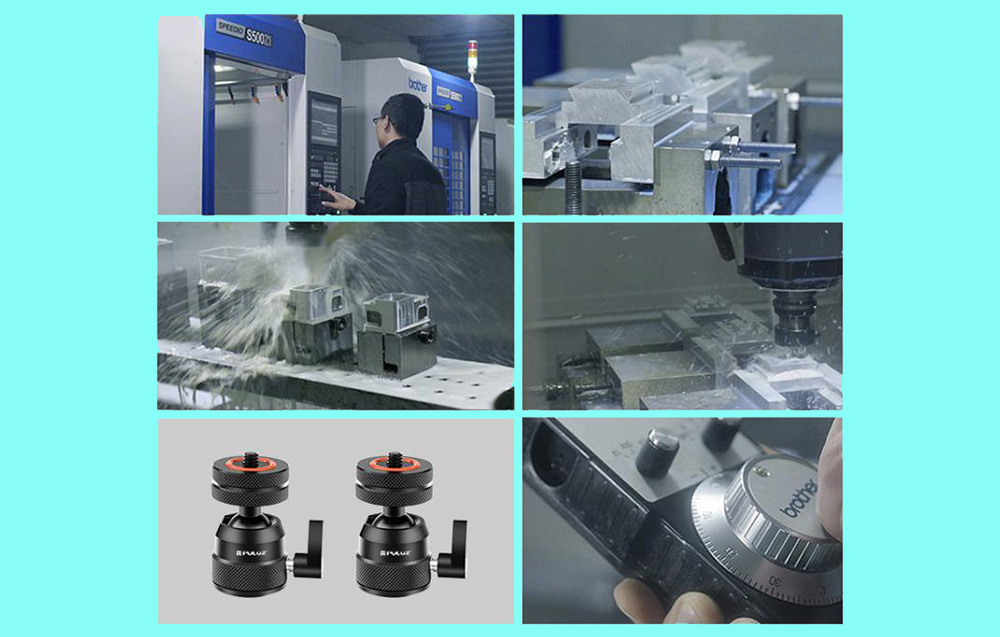 PULUZ Alumínium Mini Gömbfej Állványadapter (Fekete)-4