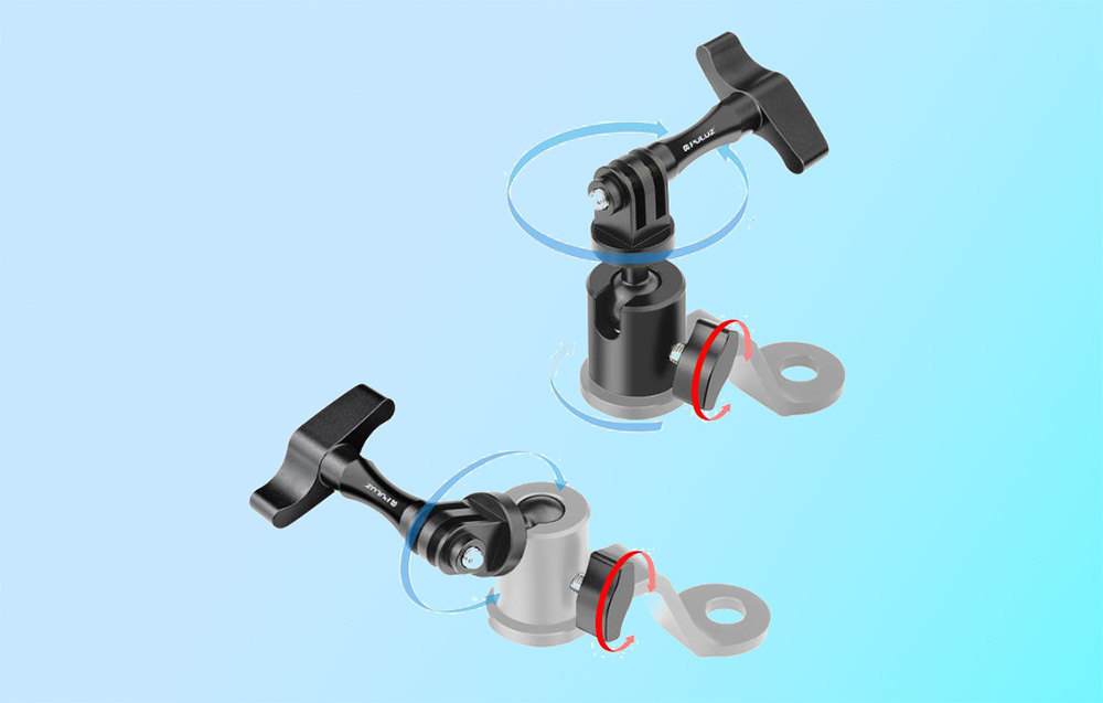 PULUZ alumínium motorkerékpár tükör kameratartó (fekete)-1