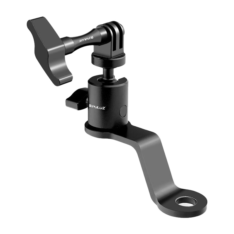 PULUZ alumínium motorkerékpár tükör kameratartó (fekete)-0