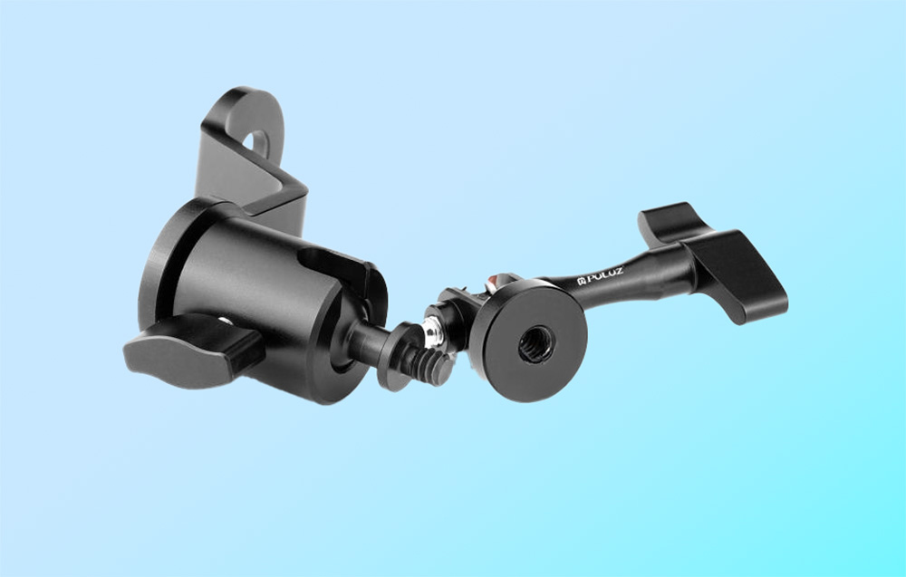 PULUZ alumínium motorkerékpár tükör kameratartó (fekete)-2