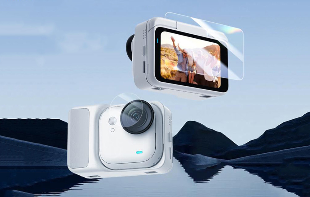 PULUZ 2 az 1-ben üvegfólia Insta360 GO Ultra (Fekete) üvegfólia-1