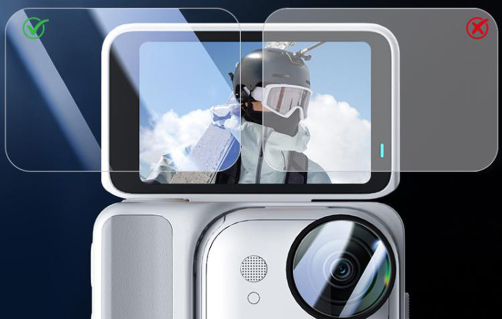 PULUZ 2 az 1-ben üvegfólia Insta360 GO Ultra (Fekete) üvegfólia-5