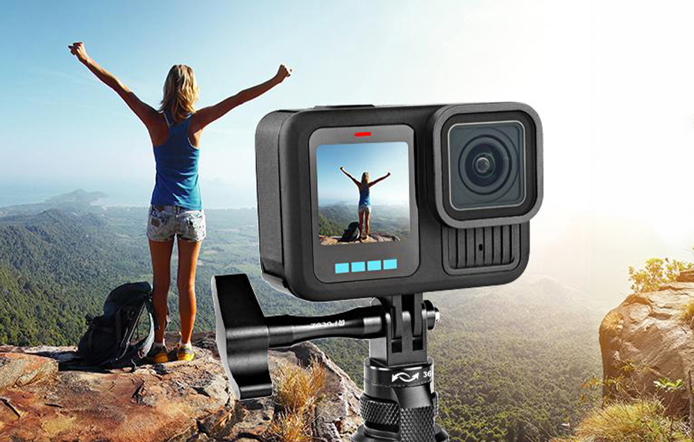 PULUZ 360°-os alumínium kormányrögzítő sportkamerákhoz (fekete)-1