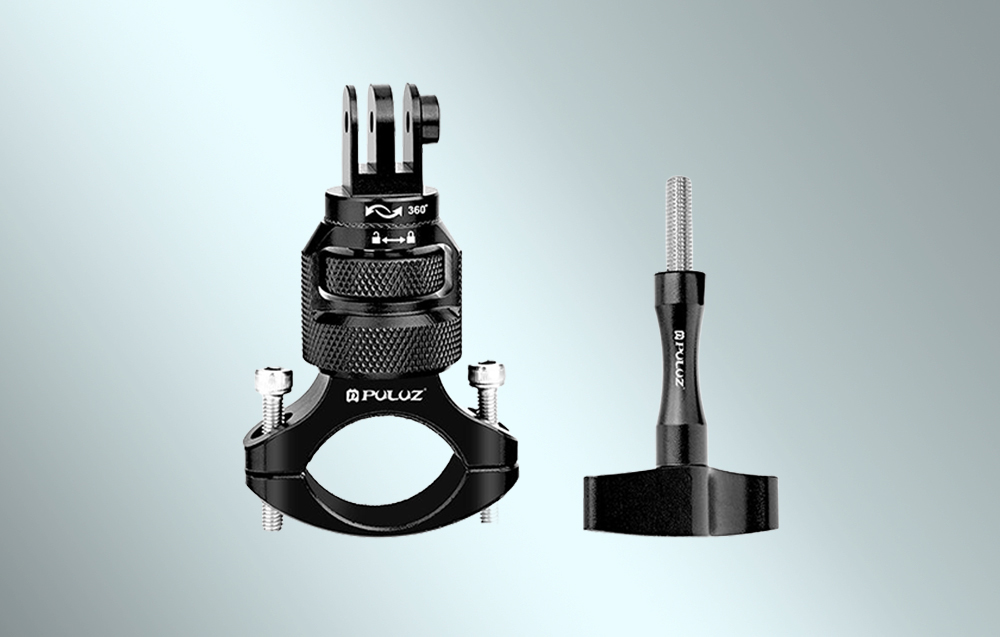 PULUZ 360°-os alumínium kormányrögzítő sportkamerákhoz (fekete)-2