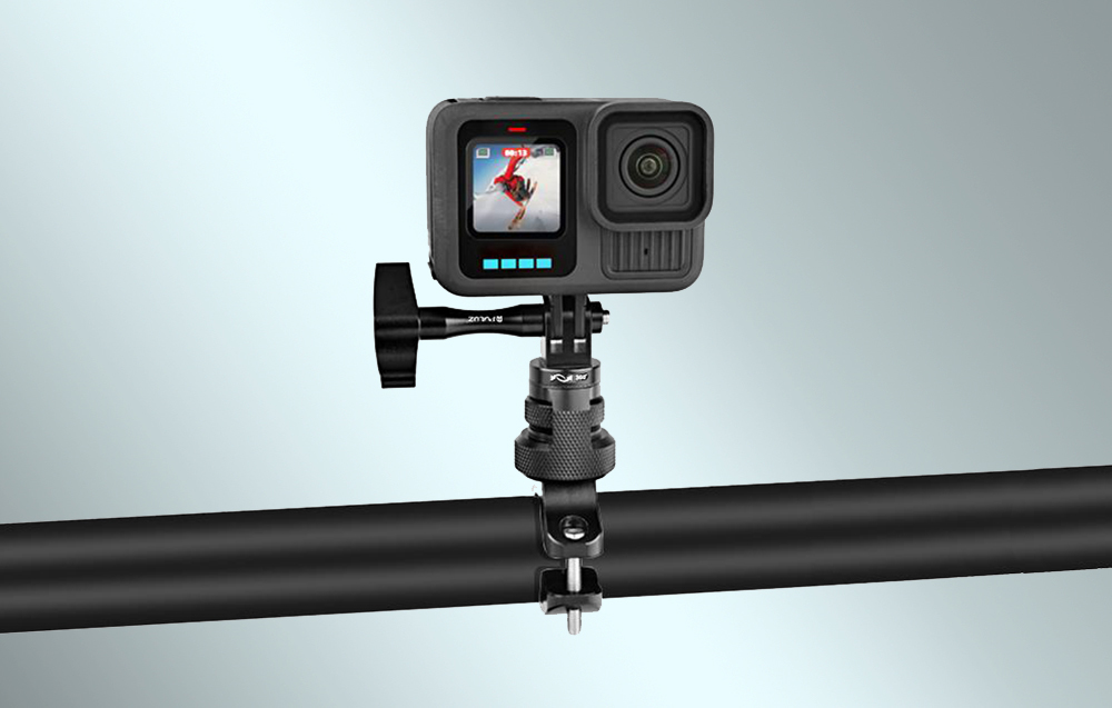 PULUZ 360°-os alumínium kormányrögzítő sportkamerákhoz (fekete)-3