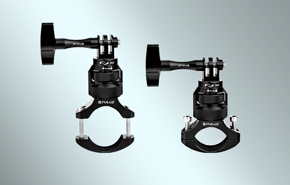PULUZ 360°-os alumínium kormányrögzítő sportkamerákhoz (fekete)-4