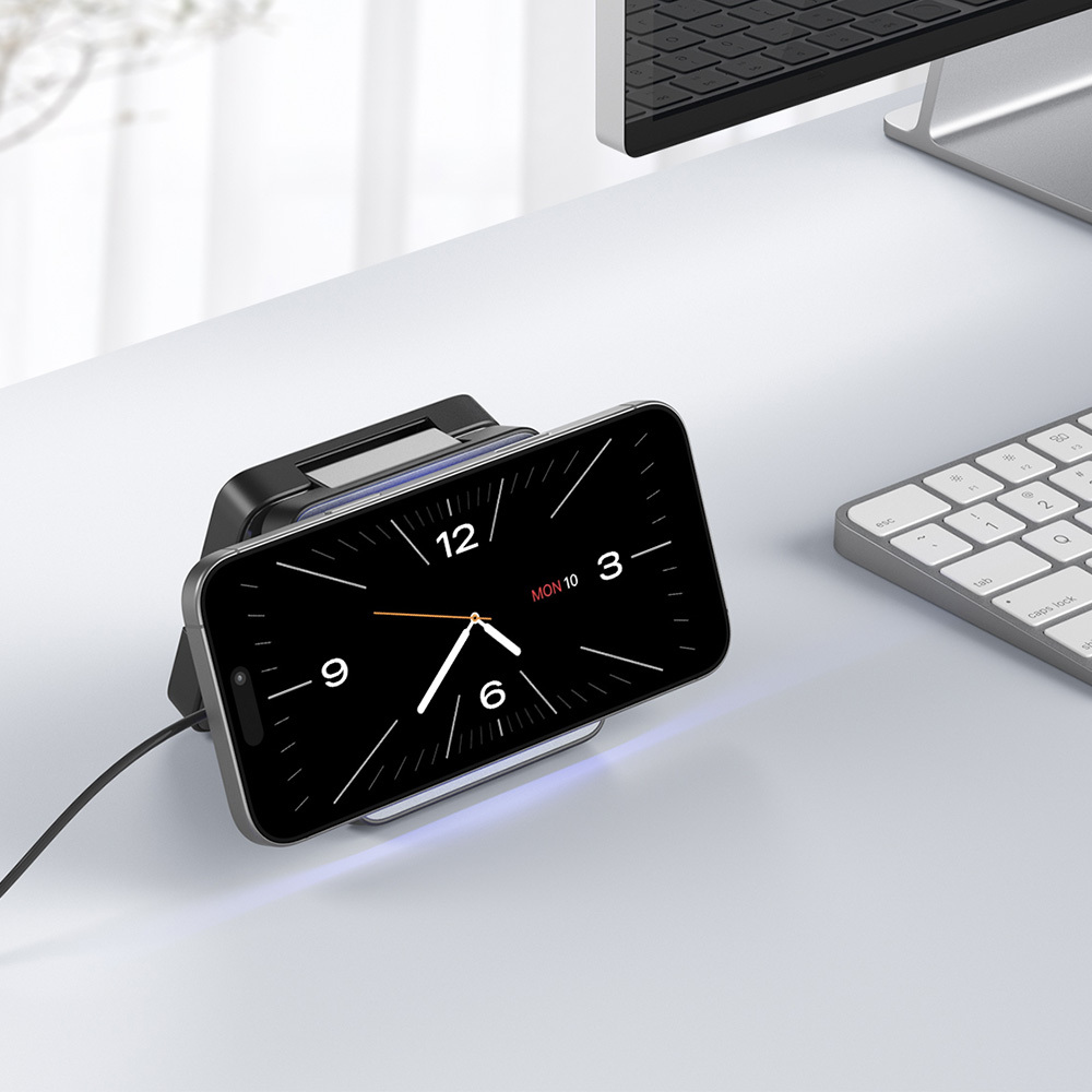  Blavec BQI-04 Qi 15W Magsafe töltőállomás 3in1 UniCharge (BQI04-QIMB) fekete-2