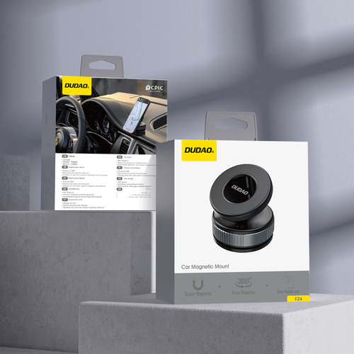 Dudao F24 MagSafe Kompatibilis Autós Tartó Szélvédőre vagy Műszerfalra Tapadókoronggal - Fekete-4